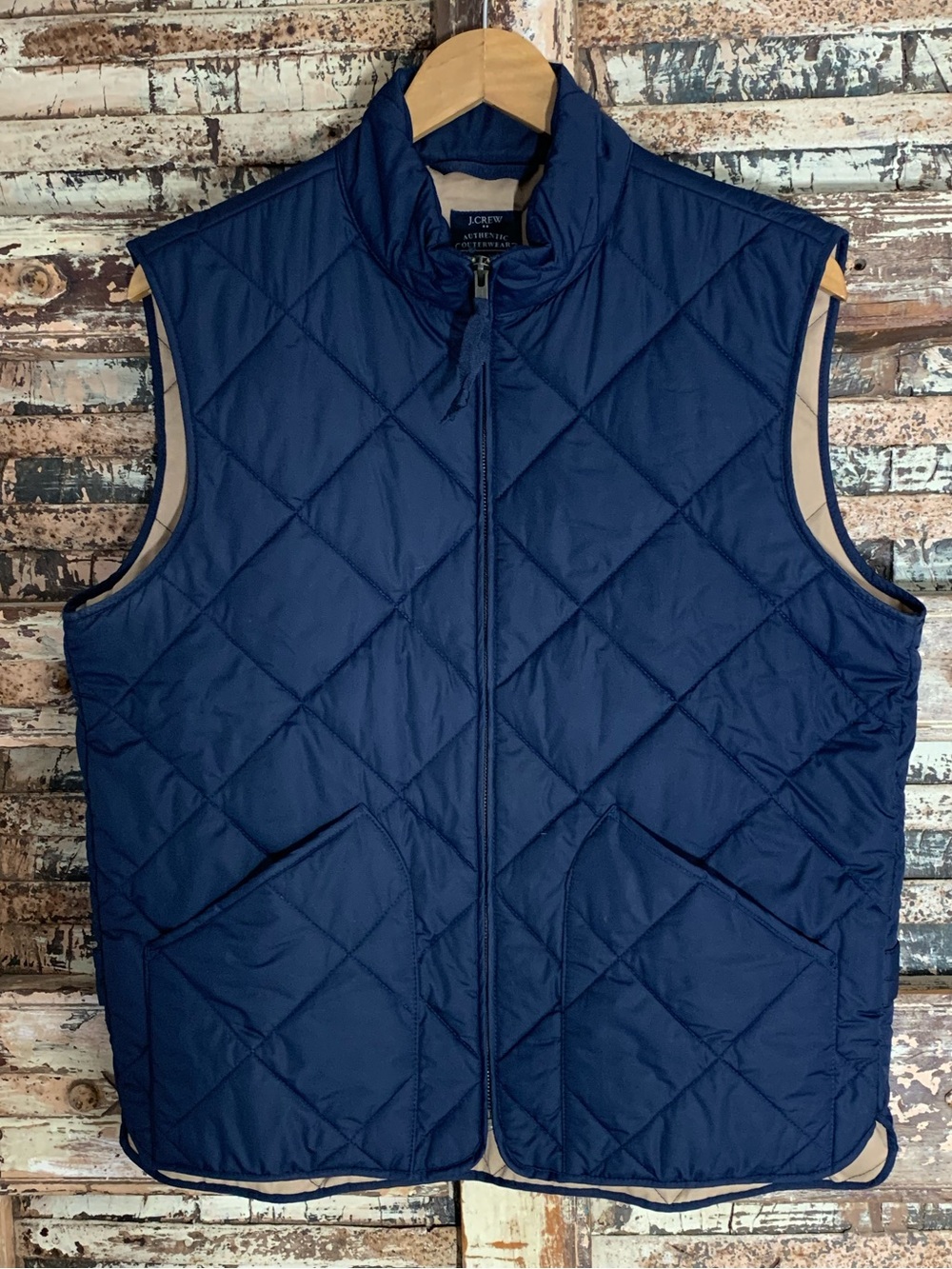 J.Crew Quilted Men’s Navy Blue Full Zip Walker Puffer Vest, Gorpcore, Preppy, M